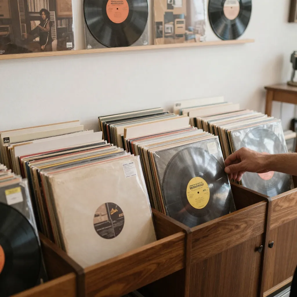 Completed vinyl collection display